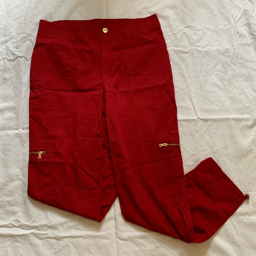Red cargo pants
